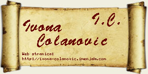 Ivona Čolanović vizit kartica